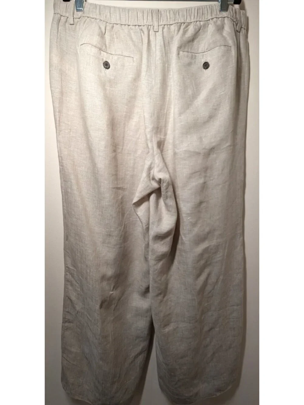 NEW J. Crew Harbor Pant in Natural Linen, Women Size XL